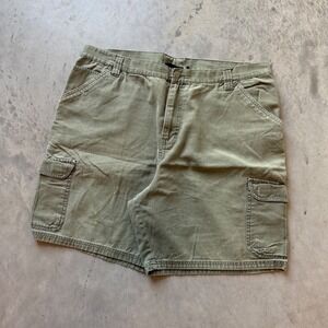 Guide Series Mens Green Canvas Cargo Shorts Utility Workwear Size 40